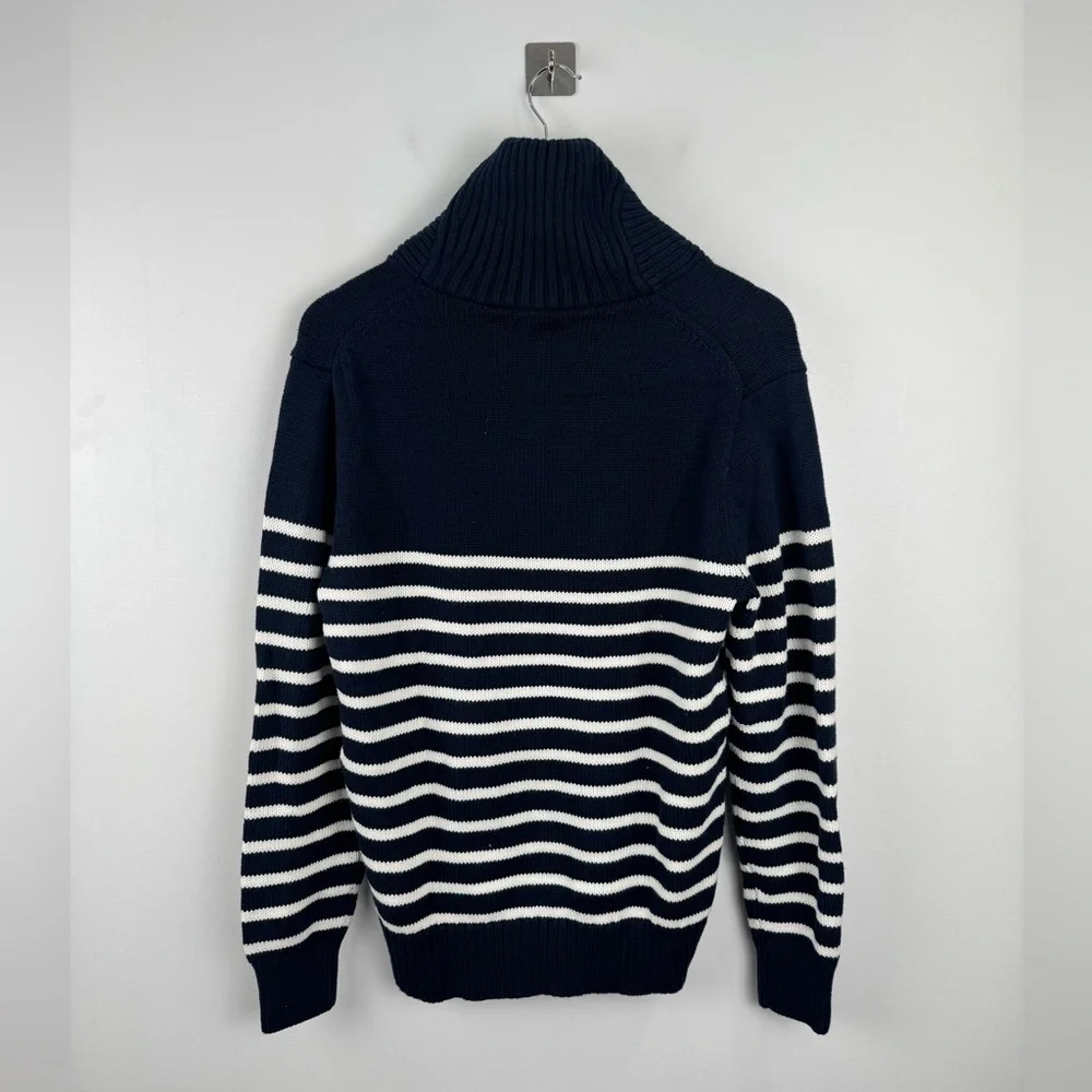 NWT‎ J.Crew Men Cotton Striped Shawl Collar Pullover Sweater Size Small
